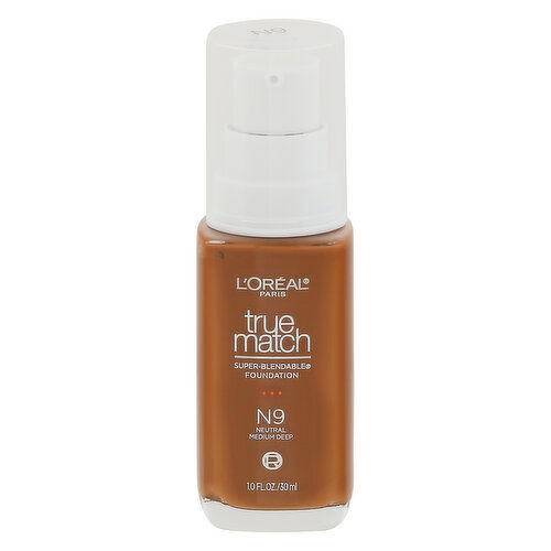 L'Oreal True Match Foundation, Super-Blendable, Neutral Medium Deep N9