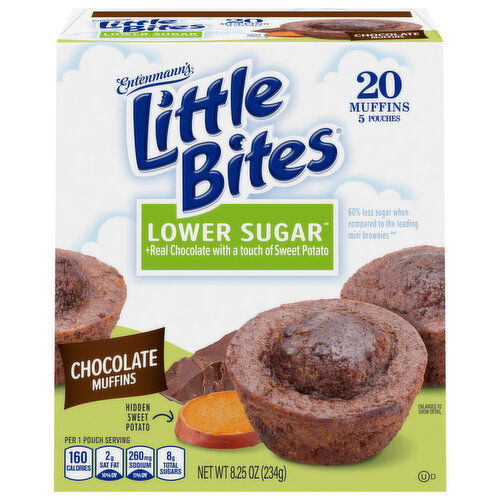 Entenmann's Little Bites Muffins, Lower Sugar, Chocolate