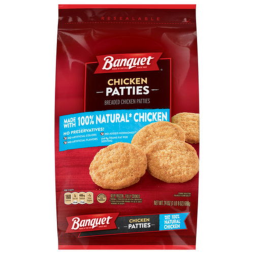 Banquet Chicken Patties, Breaded
