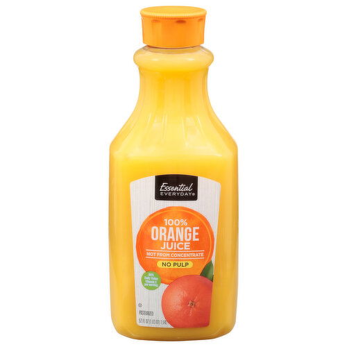 Essential Everyday 100% Juice, Orange, No Pulp