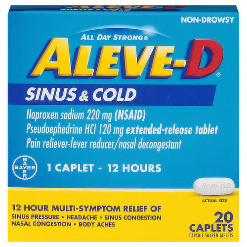 Aleve-D Sinus & Cold, Non-Drowsy, 220 mg, Caplets