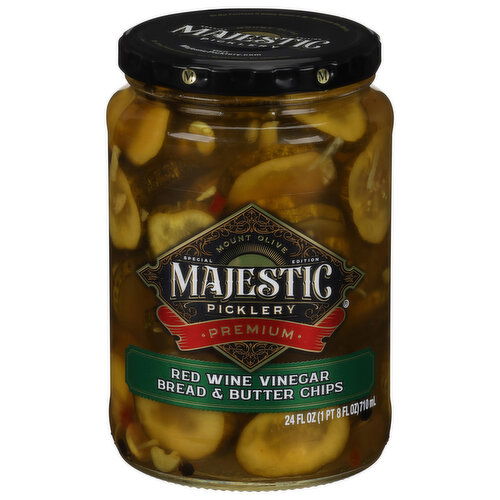 Majestic Picklery Bread & Butter Chips, Red Wine Vinegar, Premium