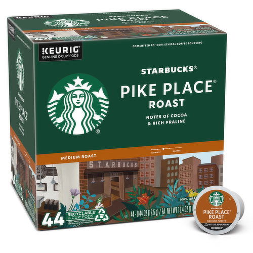 Starbucks K-Cup Coffee Pods, Pike Place Roast, Medium Roast