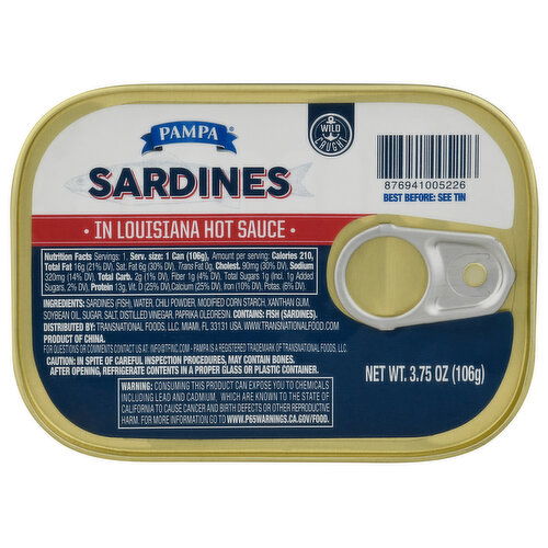 Pampa Sardines in Louisiana Hot Sauce