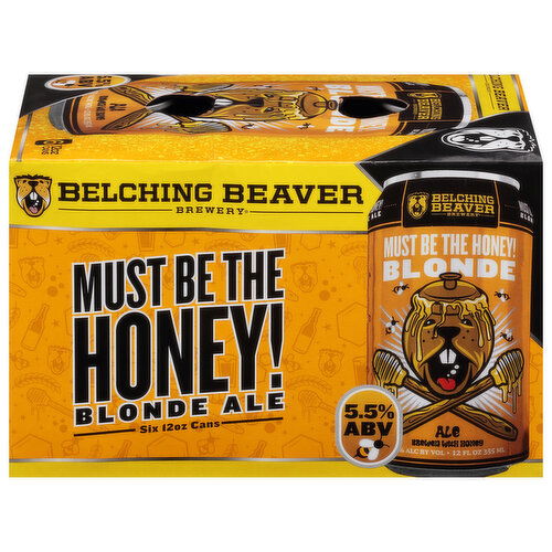 Belching Beaver Brewery Beer, Blonde Ale, Must Be the Honey!