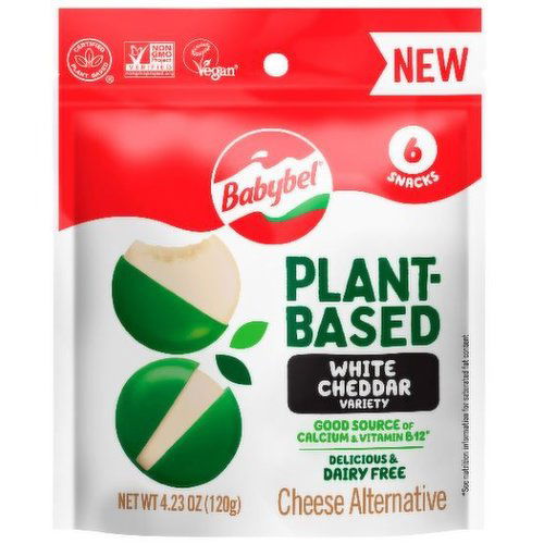 Babybel Cheese Alternative, Plant-Based, White Cheddar Variety