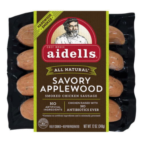 Aidells Smoked Chicken Sausage, Savory Applewood