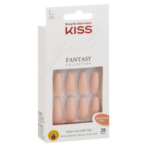 Kiss Gel Fantasy Collection Sculpted Nail, Gel, Long Length