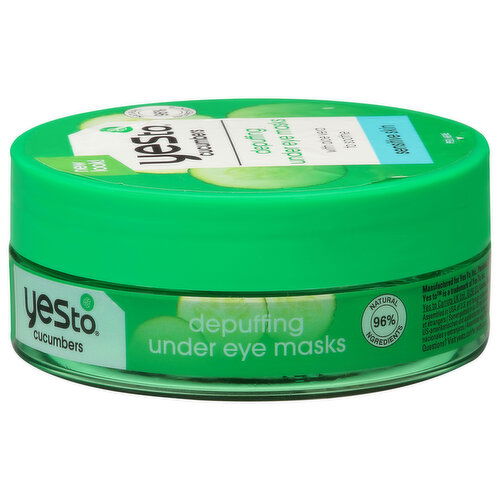 Yes To Cucumbers Under Eye Masks, Depuffing, Senstitive Skin