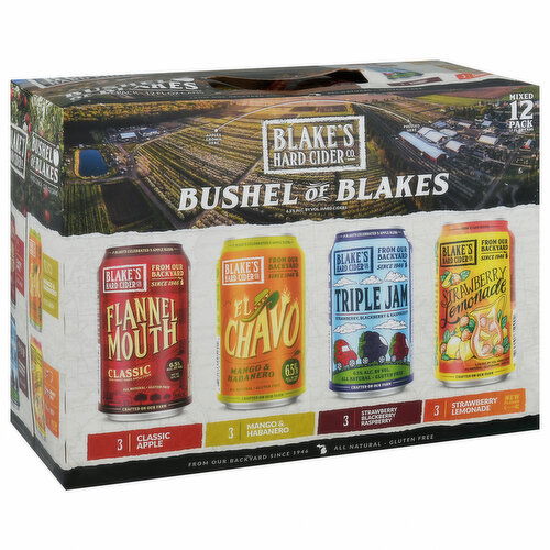 Blake's Hard Cider Co. Hard Cider, Bushel of Blakes, 12 Pack