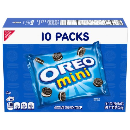 OREO Mini Chocolate Sandwich Cookies, 10 Snack Packs