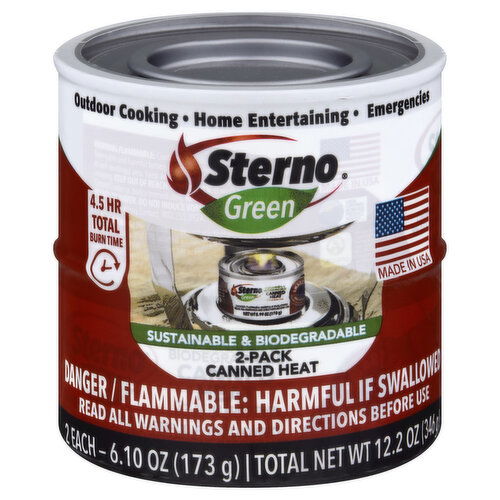 Sterno Green Canned Heat, 2 Pack