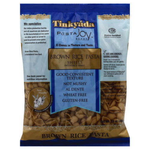 Tinkyada Pasta Joy Ready Brown Rice Pasta, Shells