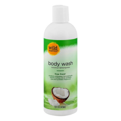 Wild Harvest Body Wash, Coconut Lemongrass