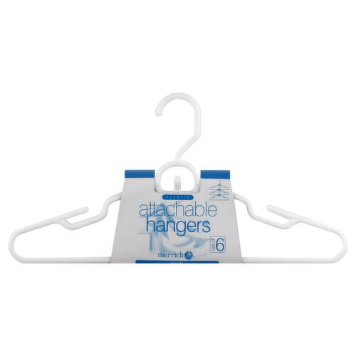 Merrick Hangers, Attachable, Plastic, White