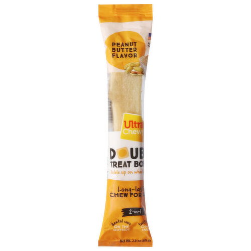 Ultra Chewy Treat Bone, Double, Peanut Butter Flavor