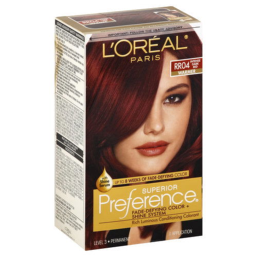 Superior Preference Permanent Haircolor, Warmer, RR04 Intense Dark Red