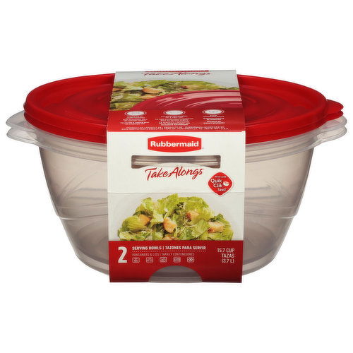 Rubbermaid Take Alongs Serving Bowls, Containers & Lids, 15.7 Cups