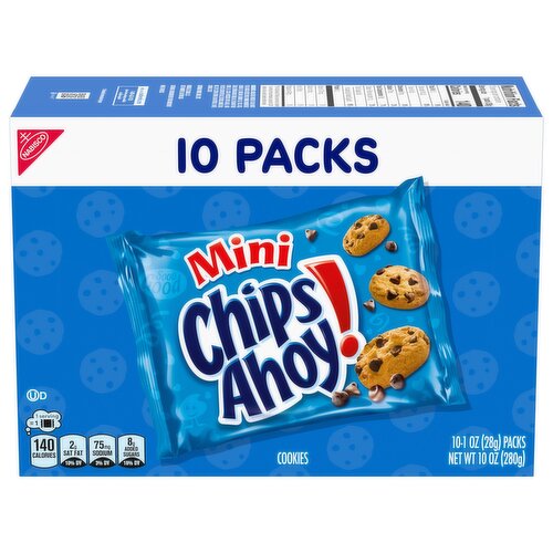 CHIPS AHOY! Mini Original Chocolate Chip Cookies, 10 Snack Packs