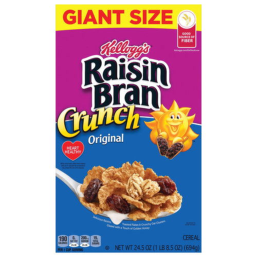 Kellogg's Cereal, Raisin Bran Crunch Original, Giant Size