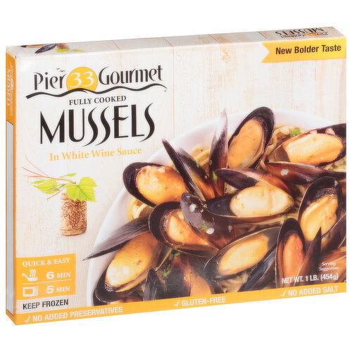 Pier 33 Gourmet Mussels in White Wine Sauce