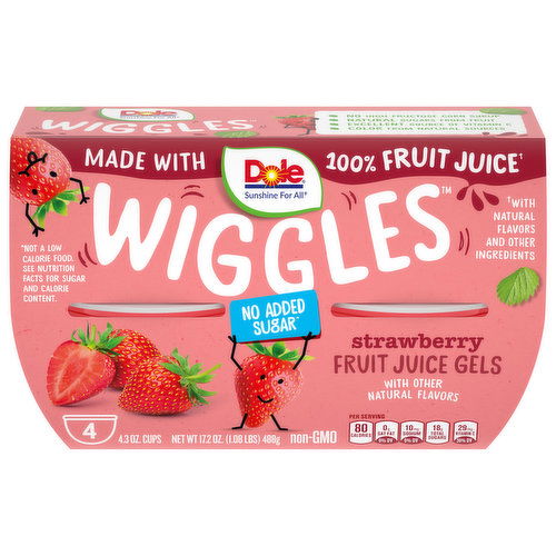 Dole Wiggles Fruit Juice Gels, Strawberry