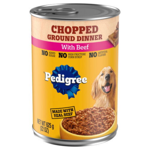 Pedigree Food for Dogs, Chopped Ground Dinner, with Beef