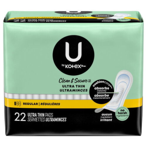 U by Kotex Clean & Secure Regular Ultra Thin Pads