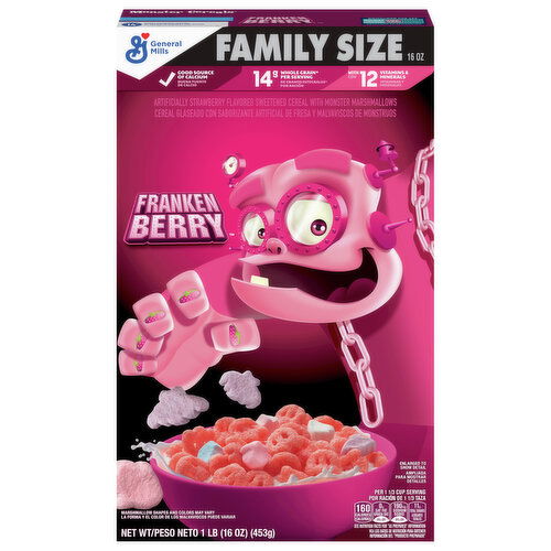 Franken Berry Cereal, Strawberry, Family Size