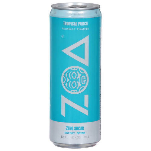 Zoa Energy Drink, Zero Sugar, Tropical Punch