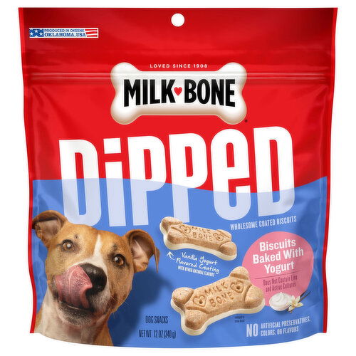 Milk-Bone Dipped Dog Snacks, Vanilla Yogurt Flavored, Biscuits