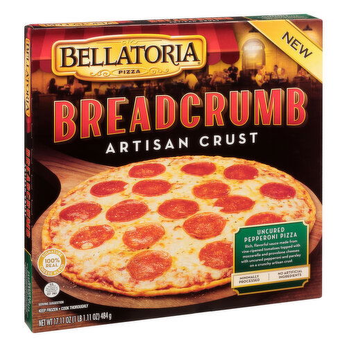 Bellatoria Breadcrumb Pizza, Artisan Crust, Uncured Pepperoni