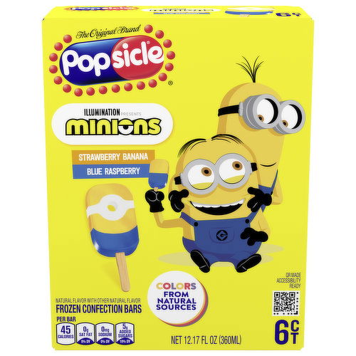 Popsicle Bars, Minions, Strawberry Banana/Blue Raspberry