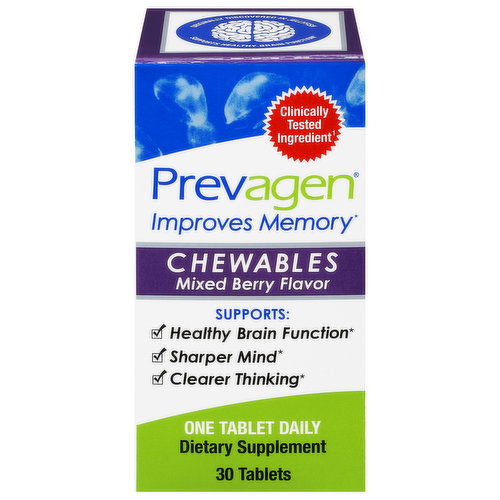 Prevagen Improves Memory, Chewables, Tablets, Mixed Berry Flavor