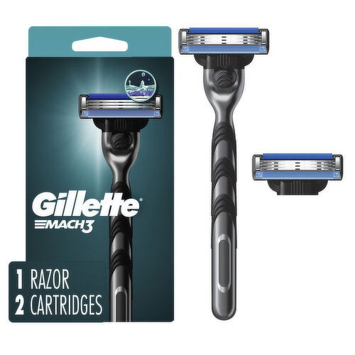 Gillette Gillette Mach3 Shaving Razor for Men, 1 Razor Handle, 2 Blade Refills