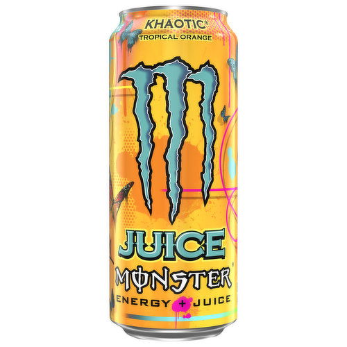 Juice Monster Energy Drink, Khaotic Tropical Orange, Energy + Juice