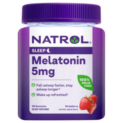 Natrol Melatonin, Sleep, 5 mg, Gummies, Strawberry