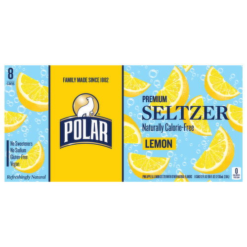 Polar Naturally Calorie-Free Premium Lemon Seltzer