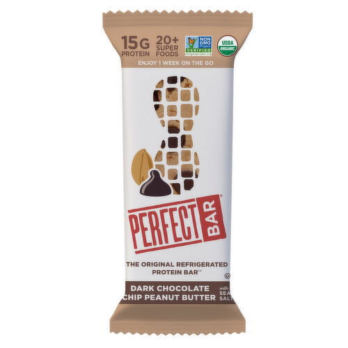 PERFECT BAR Gluten-Free Dark Chocolate Chip Peanut Butter Refrigerated Protein Bar