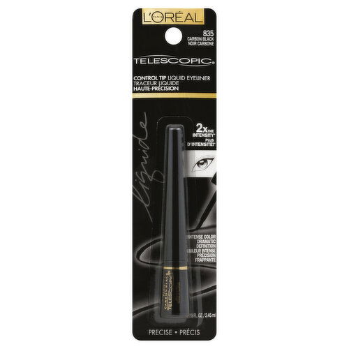 L'Oreal Telescopic Liquid Eyeliner, Control Tip, Precise, Carbon Black 835