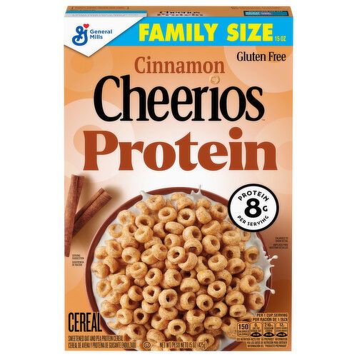 Cheerios Protein Gluten Free Cinnamon Cereal Family Size