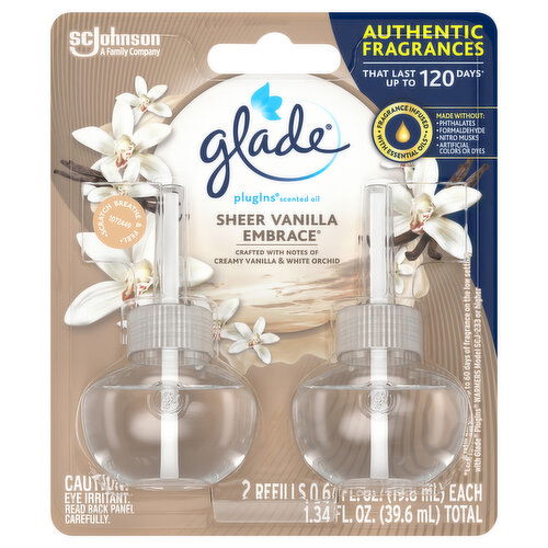 Glade PlugIns Scented Oil Refills, Sheer Vanilla Embrace