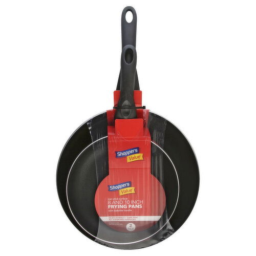 Shoppers Value Pans, Frying, 8 and 10 Inch, 2 Pack