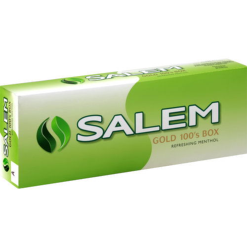 Salem Gold 100's Box Cigarettes, Refreshing Menthol