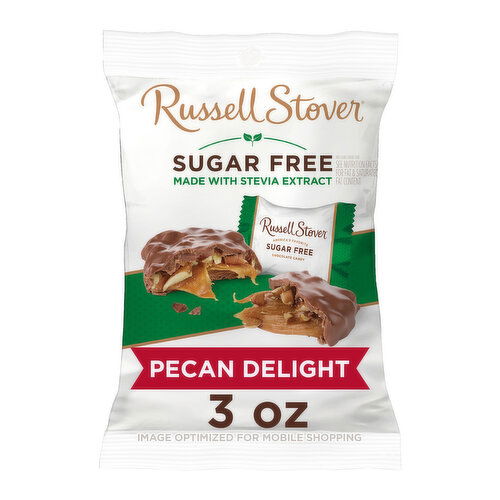 Russell Stover Sugar Free Sugar Free Pecan Delight Chocolate Candy, 3 oz. bag (≈ 5 pieces)