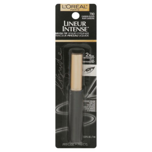L'Oreal Lineur Intense Liquid Eyeliner, Brush Tip, Carbon Black 790