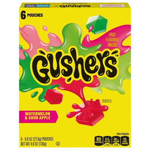 Gushers Fruit Flavored Snacks, Watermelon & Sour Apple