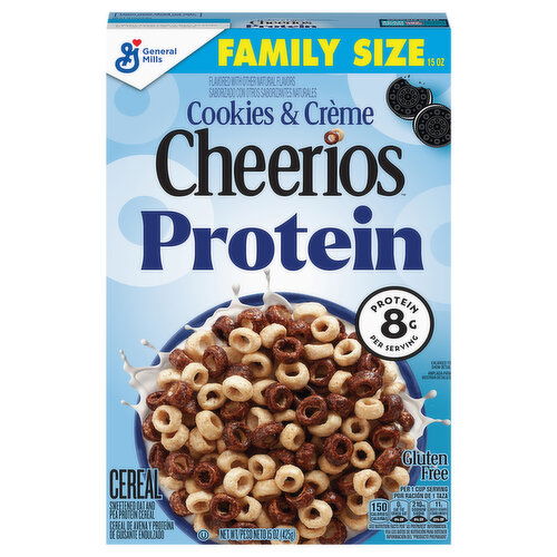 Cheerios Protein Gluten Free Cookies & Creame Cereal Family Size
