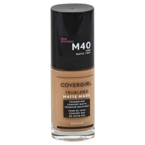 CoverGirl Trublend Foundation, Comfort Matte, Transfer Resistant, Warm Nude, M40