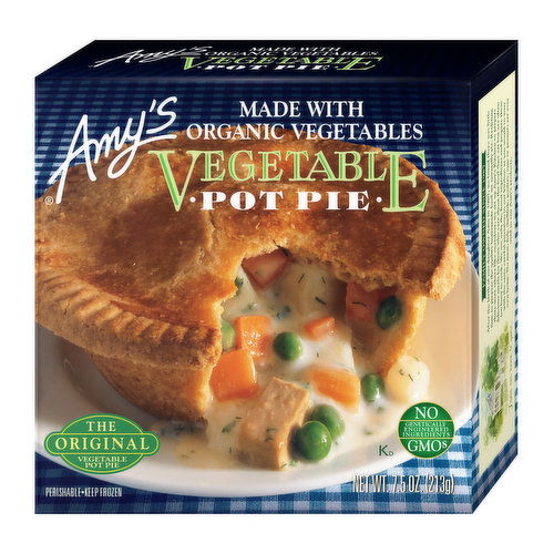 Amy's Amy's Original Frozen Vegetable Pot Pie, Made with Organic Vegetables, Non-GMO, 7.5 oz.